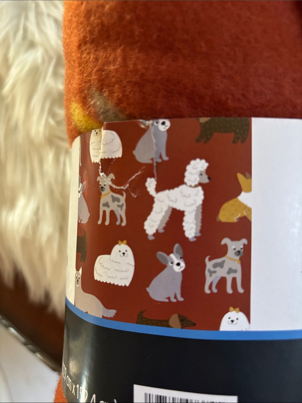 NWT Plush Rust Orange Dog Print Throw Blanket 50 X 60 - Picture 3 of 16